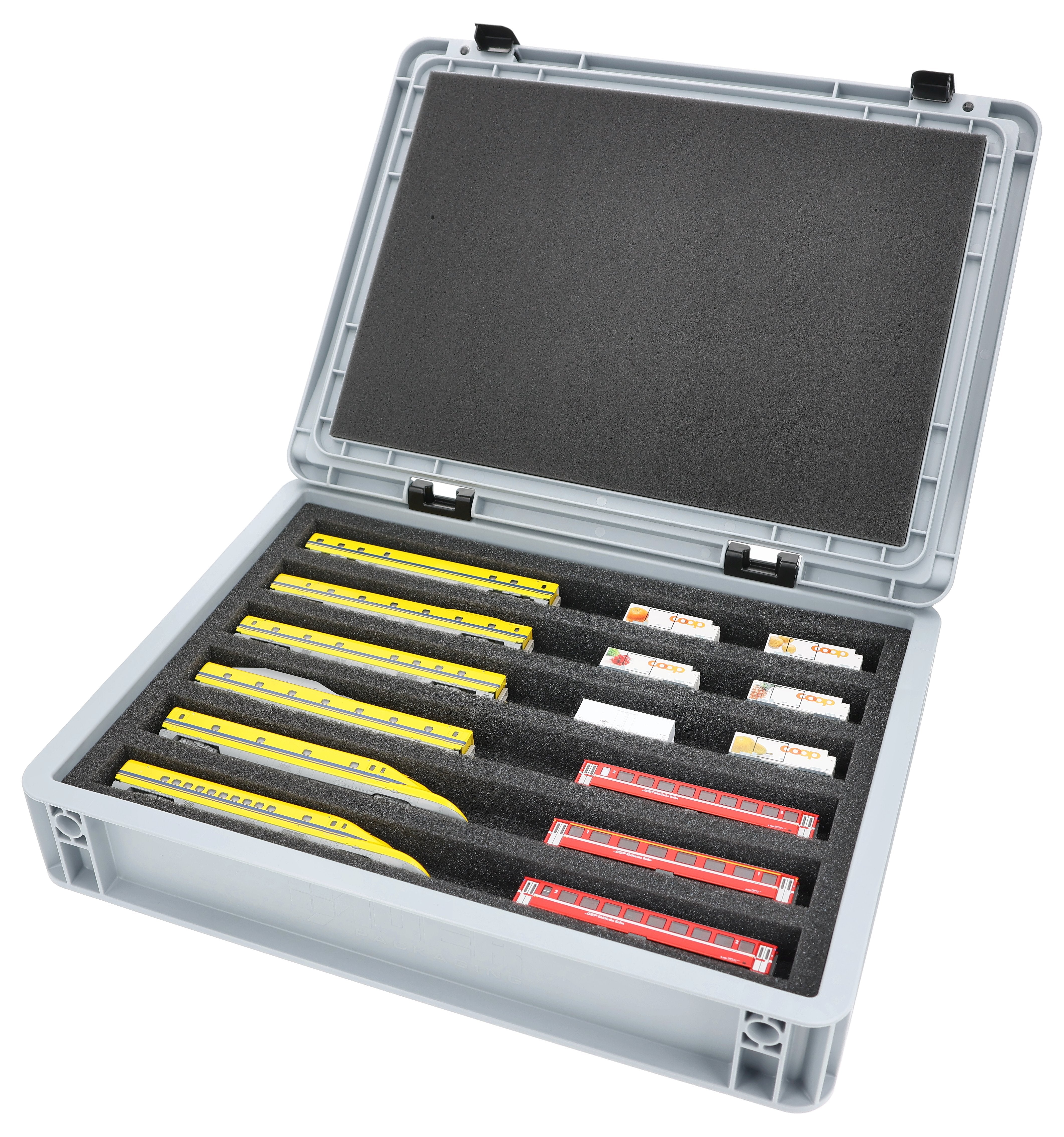 Eurobox 40 x 30 cm Set für Modelleisenbahnen - Spur N - 6 Fächer