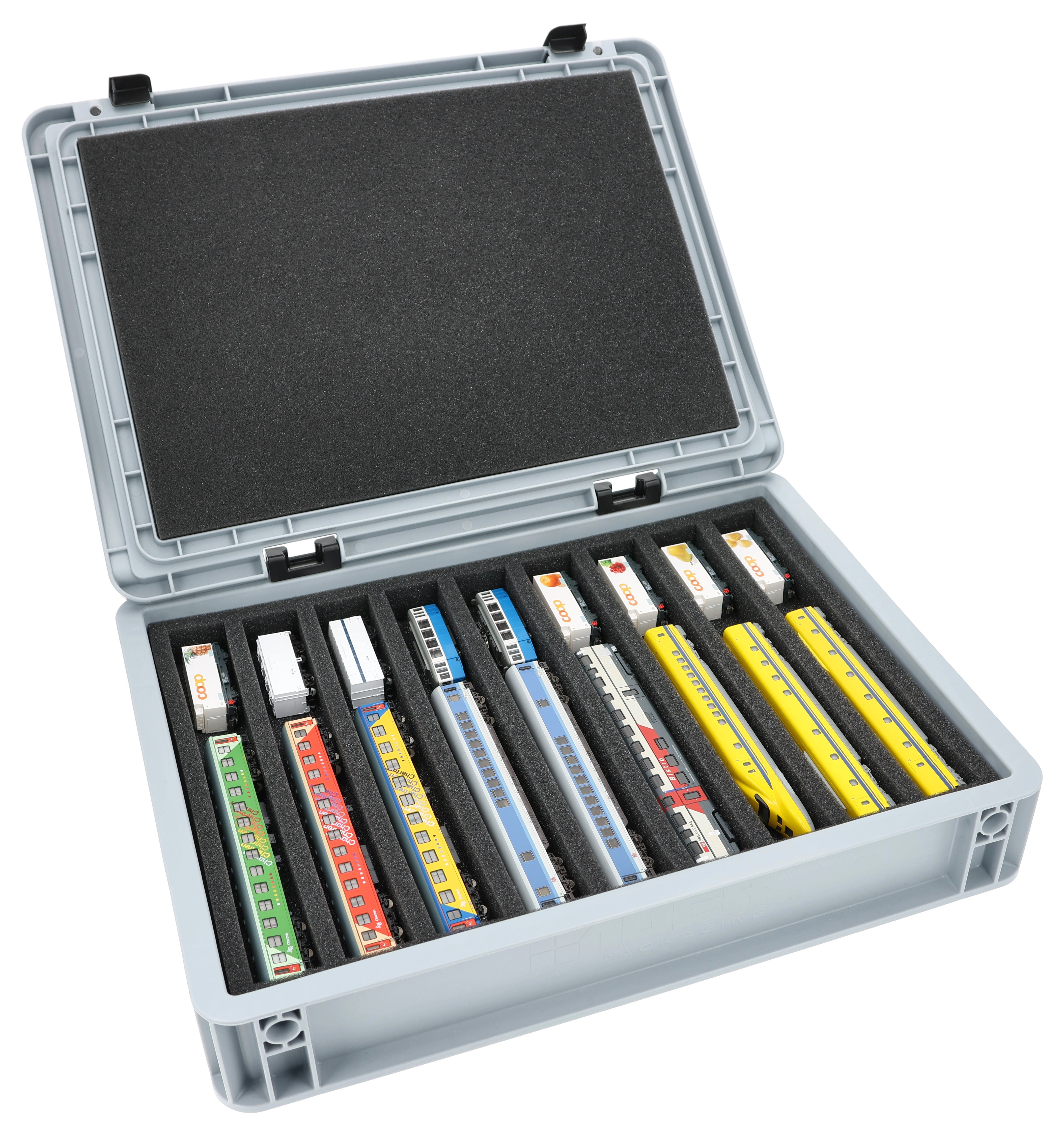 Eurobox 40 x 30 cm Set für Modelleisenbahnen - Spur N - 9 Fächer