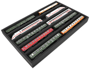 Foam insert gauge H0 - horizontal - 5 slots for model railway - suitable for Storage Box DSLB075 - DS050A002