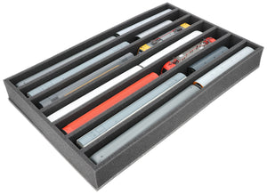 Foam insert gauge H0 - upright - 7 slots for model railway - suitable for Storage Box DSLB075 - DS065A001