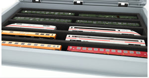 Eurobox 60 x 40 cm Set for model railway - H0 scale - 5 compartments - foam insert for horizontal storage