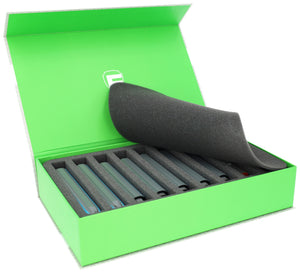 Feldherr Magnetic Box green for model railway locomotives, wagons and vehicles - 9 bars for N gauge - standing