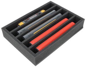 360 mm x 260 mm x 65 mm Schaumstoffeinlage für Modelleisenbahnen - Spur H0 - 5 Fächer - für stehende Aufbewahrung - DD065A001