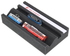 Premium Locomotive Cradle for N Scale Model Railways - Maintenance Station with Magnetic Strip - 240×130×45mm - German Quality Foam