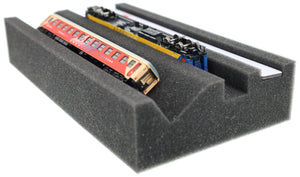 Premium Locomotive Cradle for N Scale Model Railways - Maintenance Station with Magnetic Strip - 240×130×45mm - German Quality Foam