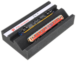 Premium Locomotive Cradle for N Scale Model Railways - Maintenance Station with Magnetic Strip - 240×130×45mm - German Quality Foam