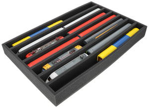 560 mm x 360 mm x 65 mm Schaumstoffeinlage für Modelleisenbahn - Spur H0 - 7 Fächer - für stehende Aufbewahrung - EU065A001
