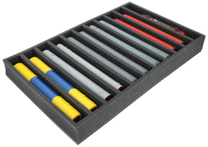 560 mm x 360 mm x 65 mm Schaumstoffeinlage für Modelleisenbahn - Spur H0 - 11 Fächer - für stehende Aufbewahrung - EU065A002