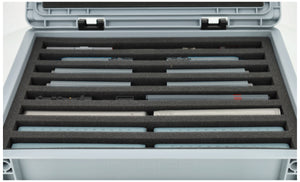 Eurobox 40 x 30 cm Set for model railway - N scale - 8 compartments - foam insert for upright storage