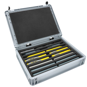 Eurobox 40 x 30 cm Set für Modelleisenbahnen - Spur N - 8 Fächer - Schaumstoffeinlage zur stehenden Aufbewahrung