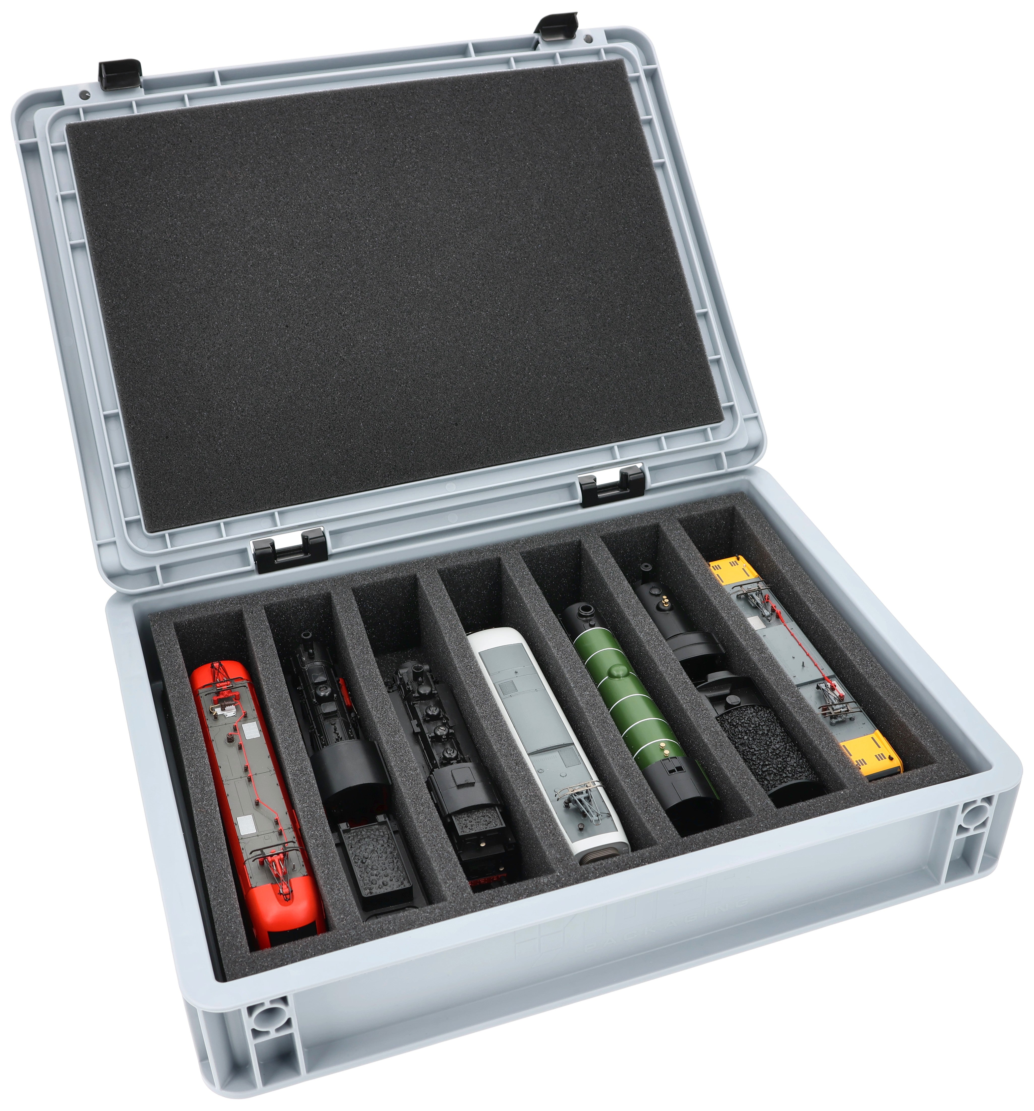 aufbewahrung 40 x 30 Eurobox 40 x 30 cm Set für Modelleisenbahnen - Spur 00 - 7 Fächer