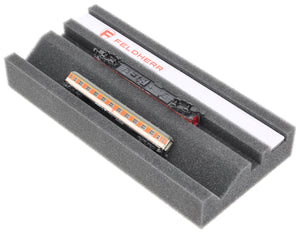 Feldherr Premium Locomotive Bed Z Gauge with Magnetic Strip (240 mm) – Perfect maintenance and repair for model railways