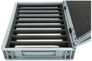 Eurobox 40 x 30 cm Set for model railway - TT scale - 9 compartments - foam insert for upright storage