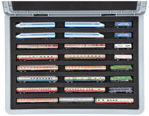 Eurobox 40 x 30 cm Set for model railway - Z scale - 8 compartments - foam insert for horizontal storage