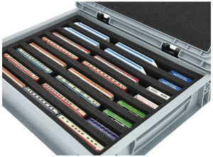 Eurobox 40 x 30 cm Set for model railway - Z scale - 8 compartments - foam insert for horizontal storage