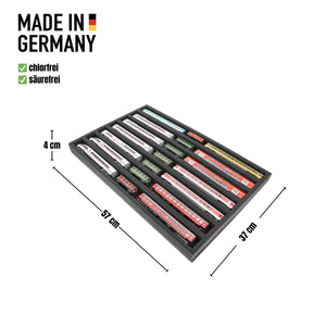 570 mm x 370 mm x 40 mm foam insert for model railway - TT scale - 7 compartments - for horizontal storage