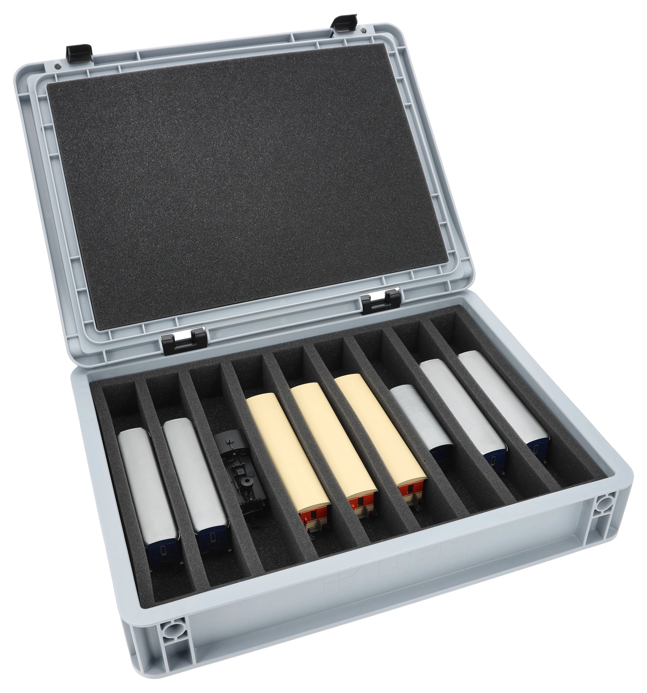 Eurobox 40 x 30 cm Set für Modelleisenbahnen - Spur H0e - 9 Fächer