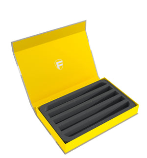 Magnetbox gelb für Modelleisenbahn - 5 Fächer für Spur Z - liegend