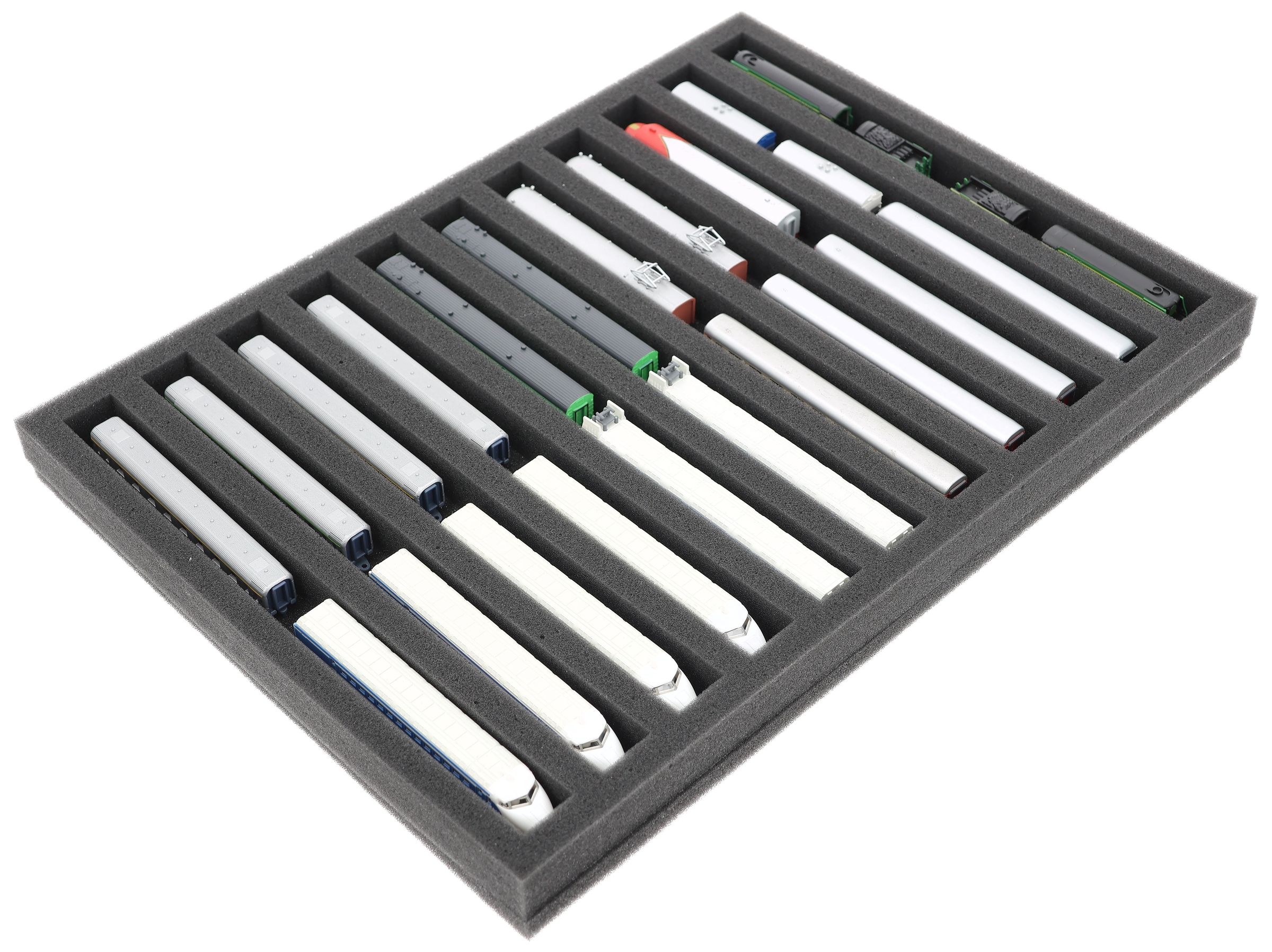modelleisenbahn aufbewahrung 370 mm x 270 mm x 30 mm Schaumstoffeinlage für Modelleisenbahn