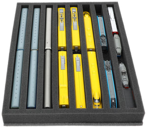370 mm x 270 mm x 40 mm foam insert for model railway - N scale - 8 compartments - for upright storage - IU040A001