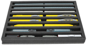 370 mm x 270 mm x 40 mm foam insert for model railway - N scale - 8 compartments - for upright storage - IU040A001