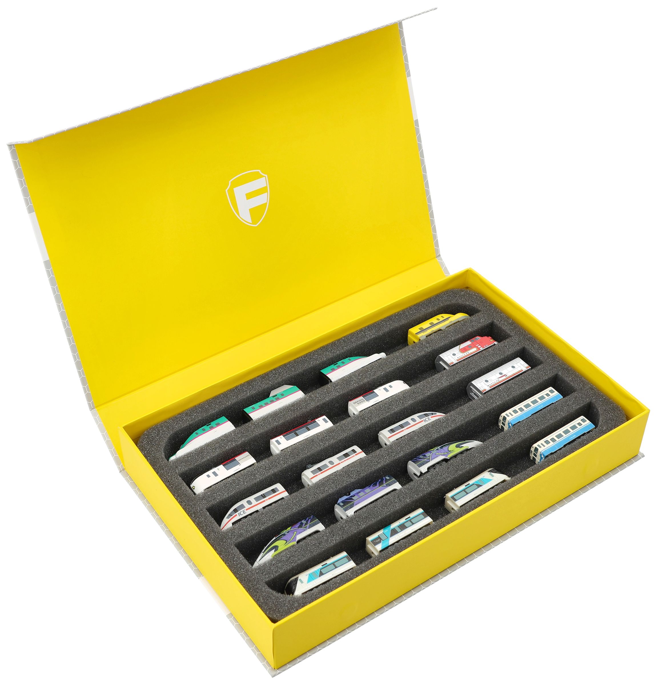 Magnetbox gelb für Z-Shorty Modellbahn - 5 Fächer