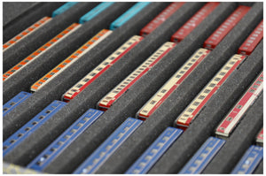 Lagerbox FSLB040 für Modelleisenbahn - 9 Fächer für Spur Z liegend