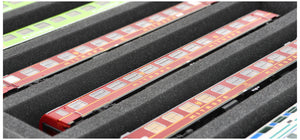 570 mm x 370 mm x 50 mm Schaumstoffeinlage für Modelleisenbahn - Spur H0 - 8 Fächer - für liegende Aufbewahrung - JV050A005