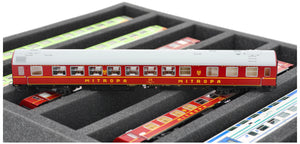 570 mm x 370 mm x 50 mm Schaumstoffeinlage für Modelleisenbahn - Spur H0 - 8 Fächer - für liegende Aufbewahrung - JV050A005