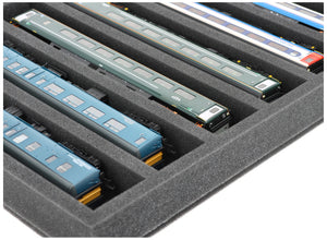 570 mm x 360 mm x 50 mm Schaumstoffeinlage für Modelleisenbahn - Spur 00 - 8 Fächer - für liegende Aufbewahrung - JV050A006