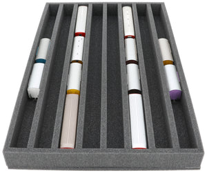 570 mm x 370 mm x 55 mm Schaumstoffeinlage für Modelleisenbahn - Spur H0m - 8 Fächer - für stehende Aufbewahrung - JV055A002