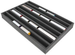 570 mm x 370 mm x 55 mm Schaumstoffeinlage für Modelleisenbahn - Spur H0m - 8 Fächer - für stehende Aufbewahrung - JV055A002