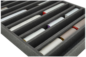 570 mm x 370 mm x 55 mm Feldherr foam insert for model railway - H0m scale - 13 compartments - for upright storage - JV055A003
