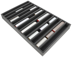 570 mm x 370 mm x 55 mm Feldherr foam insert for model railway - H0m scale - 13 compartments - for upright storage - JV055A003