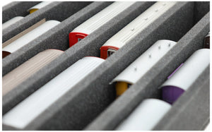 370 mm x 270 mm x 55 mm Feldherr foam insert for model railway - H0m scale - 6 compartments - for upright storage - IU055A002
