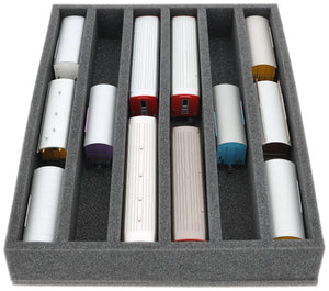 370 mm x 270 mm x 55 mm Feldherr foam insert for model railway - H0m scale - 6 compartments - for upright storage - IU055A002