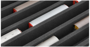 Eurobox 60 x 40 cm Set für Modelleisenbahnen - Spur H0m - 8 Fächer - Schaumstoffeinlage zur stehenden Aufbewahrung