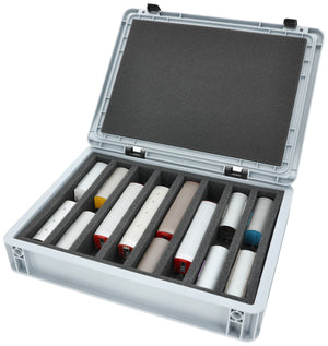 Eurobox 40 x 30 cm Set für Modelleisenbahnen - Spur H0m - 8 Fächer - Schaumstoffeinlage zur stehenden Aufbewahrung