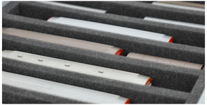 Eurobox 40 x 30 cm Set für Modelleisenbahnen - Spur H0m - 8 Fächer - Schaumstoffeinlage zur stehenden Aufbewahrung