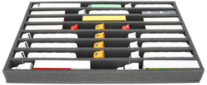 570 mm x 370 mm x 55 mm Foam insert for model cars 1:87 - Trucks, buses, utility vehicles - 8 compartments - JV055A004