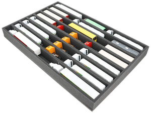 570 mm x 370 mm x 55 mm Foam insert for model cars 1:87 - Trucks, buses, utility vehicles - 8 compartments - JV055A004