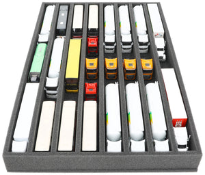 570 mm x 370 mm x 55 mm Foam insert for model cars 1:87 - Trucks, buses, utility vehicles - 8 compartments - JV055A004
