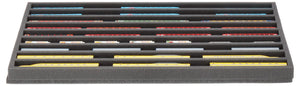 570 x 370 x 35 mm Schaumstoffeinlage für Modelleisenbahn - Spur N - 9 Fächer - für liegende Aufbewahrung - JV035A003