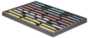 570 x 370 x 35 mm Schaumstoffeinlage für Modelleisenbahn - Spur N - 9 Fächer - für liegende Aufbewahrung - JV035A003