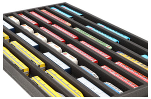 570 x 370 x 35 mm Schaumstoffeinlage für Modelleisenbahn - Spur N - 9 Fächer - für liegende Aufbewahrung - JV035A003