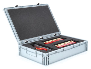 ED 64/22 HG Eurobehälter / Euro Box mit Scharnierdeckel 600 x 400 x 235 mm inklusive Rasterschaumstoff