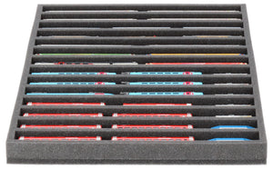 570 x 370 x 35 mm Schaumstoffeinlage für Modelleisenbahn - Spur N - 14 Fächer - für liegende Aufbewahrung - JV035A002
