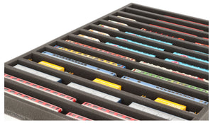 570 x 370 x 35 mm Schaumstoffeinlage für Modelleisenbahn - Spur N - 14 Fächer - für liegende Aufbewahrung - JV035A002