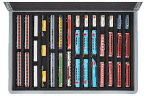 Eurobox 60 x 40 cm Set für Modelleisenbahnen - Spur N - 14 Fächer - Schaumstoffeinlage zur liegenden Aufbewahrung