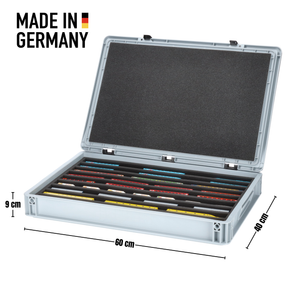 Eurobox 60 x 40 cm Set für Modelleisenbahnen - Spur N - 9 Fächer - Schaumstoffeinlage zur liegenden Aufbewahrung